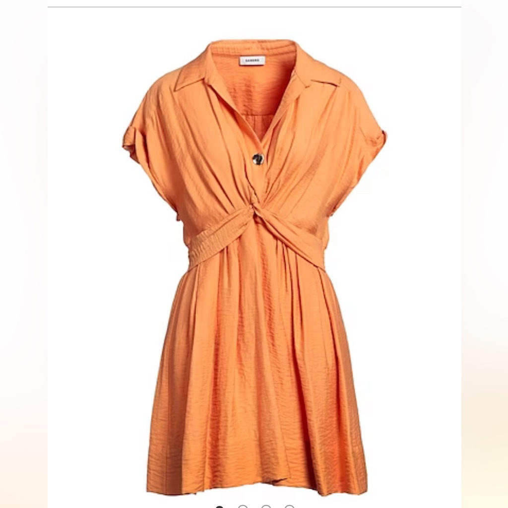 Designer Sandro Sigrid Mini Dress Sz 38. Sz 6. Citrouille Pumpkin Orange